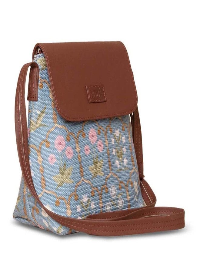 ZOUK Flap Sling Bag | Crossbody Bags for Women | Women's Handbags | Stylish | Vegan Leather Evening Bag | Travel & Office Use | Purse and Wallet | Jaipur Fresco Print - Image 4